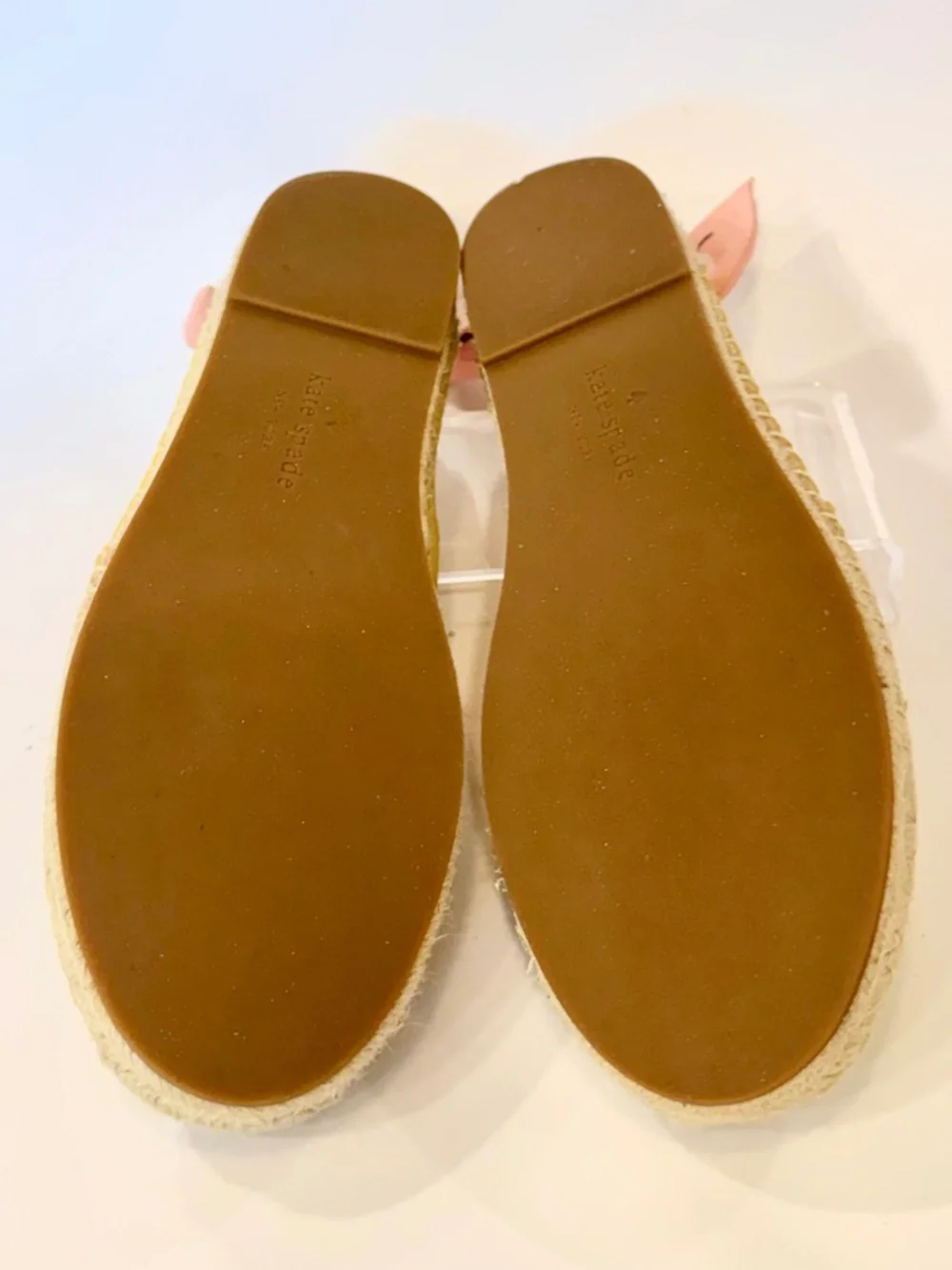 Woman's Size 9M Kate Spade Yellow Suede Espadrilles Pink Leather Lining & Insole